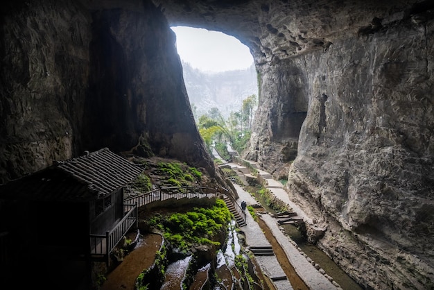 Caves in Taohuayuan scenic spot in Youyang County Chongqing China