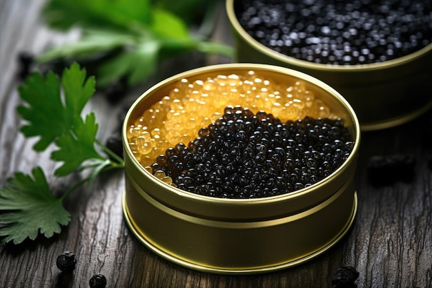 Caviar serving on the kitchen table professional advertising food photography