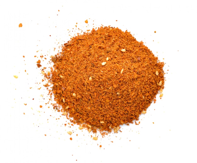 Cayenne pepper spice isolated on a white
