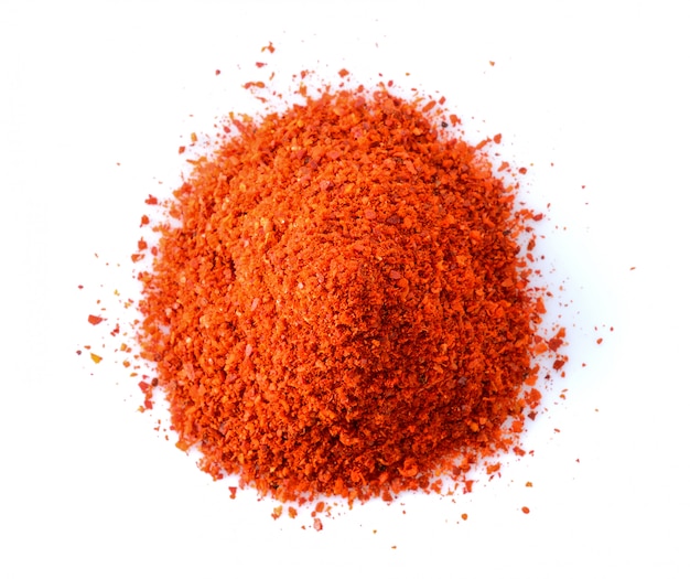 Cayenne pepper on white 