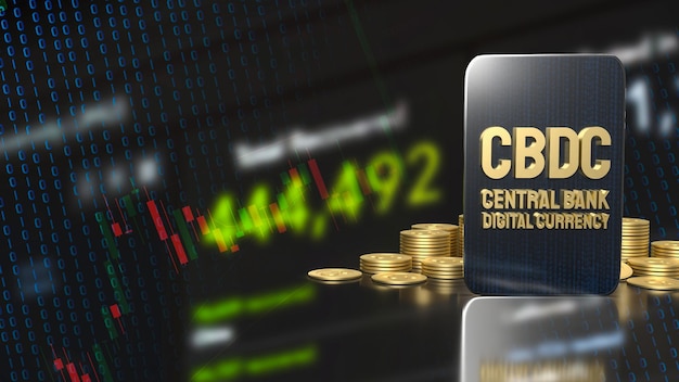 The cbdc or central bank digital currency on tablet for business concept 3d rendering