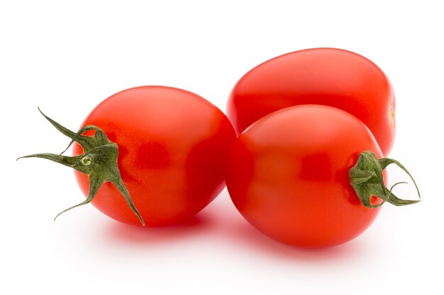 Ccherry tomatoes on a white background