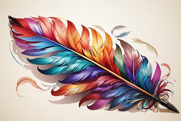 Photo a ccolorfull feather illustration