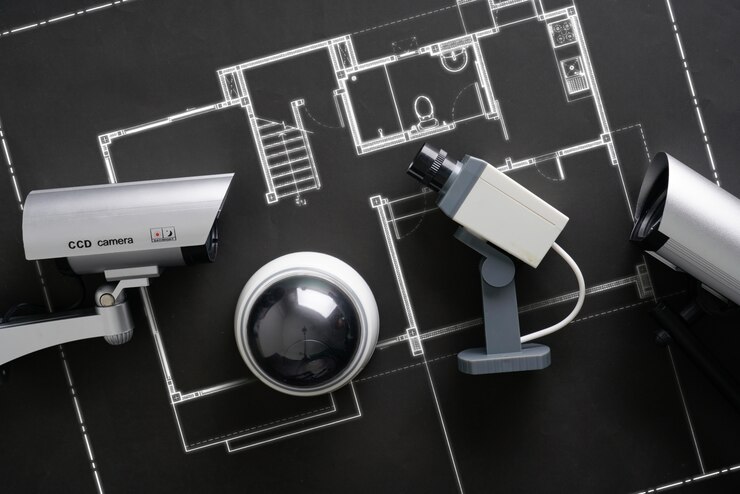 CCTV-beveiliging online camera met huisplan