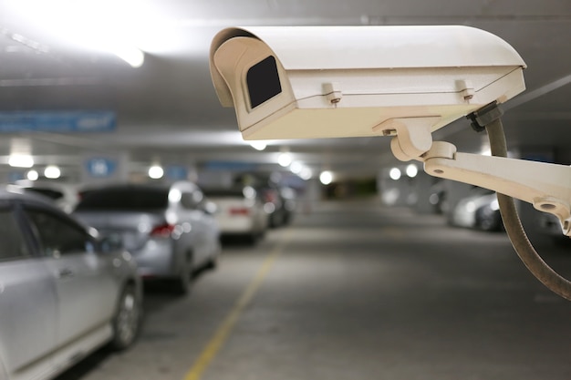 CCTV camera digital video recorder in car park for Security of place.