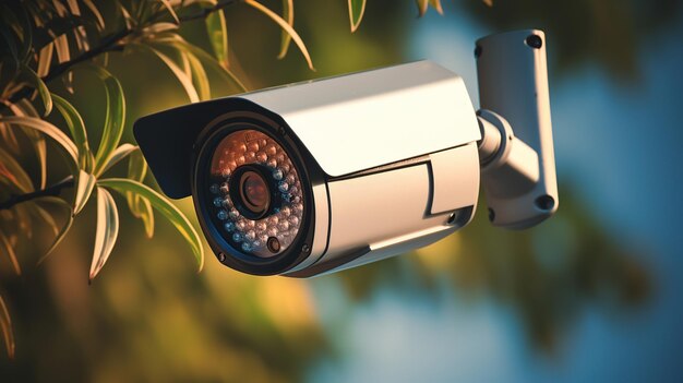 Cctv camera technology with blur background