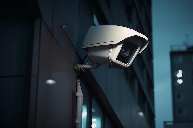 CCTV-camera voor openbare veiligheid en eigendomsbeschermingstechnologie voor nachtbewaking in stedelijke omgevingen