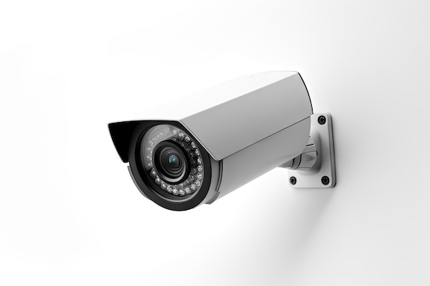 Photo cctv camera on white background with clipping paths