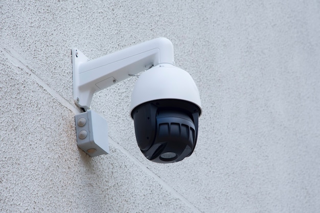 Photo cctv monitoring. outdoor video surveillance camera for object protection.