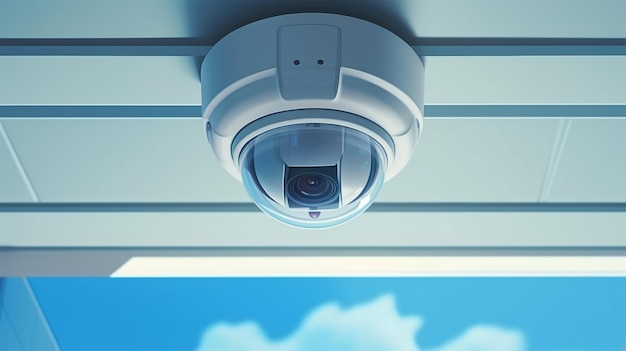 Cctv security camera on the ceiling