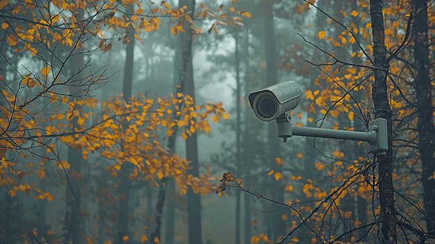 숲  에 있는 CCTV 보안 카메라