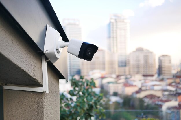 CCTV security camera operating outdoor