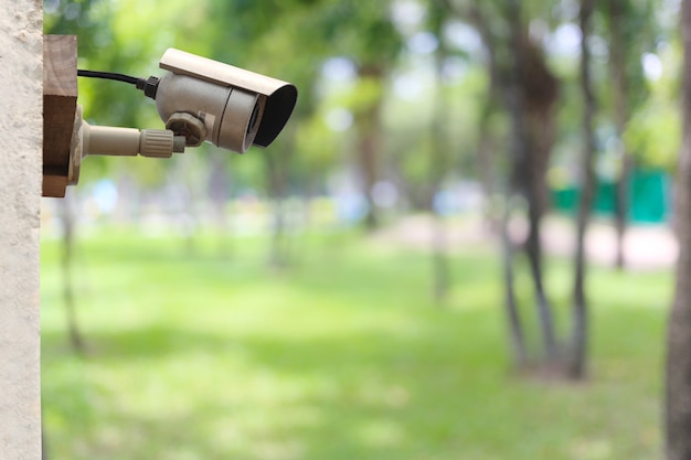 CCTV-systeem in de tuin en kopieerruimte, Instrumentaal in beveiligingshulpmiddelen voor monitor.