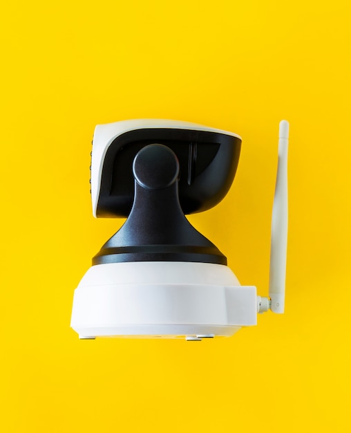 CCTV on yellow background