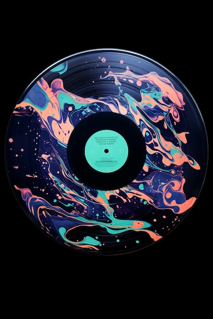 a cd with a purple and pink color on it