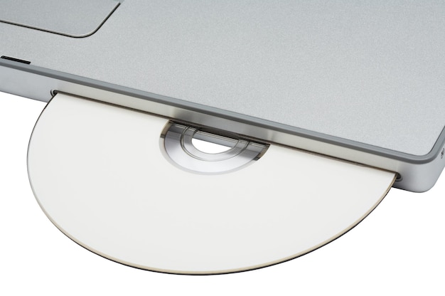 Foto unità cd-rom in un notebook moderno