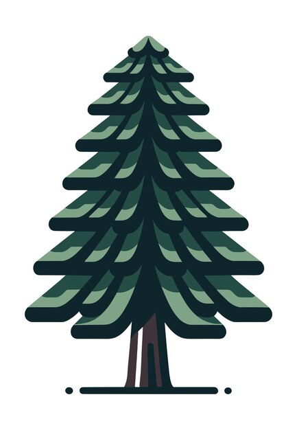 Photo cedar tree stylized vector illustration