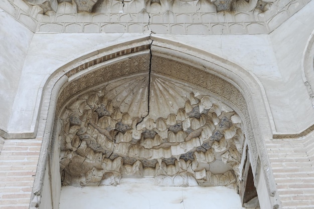 Ceiling in the form of a dome in a traditional ancient Asian mosaic Architecture of Central Asia