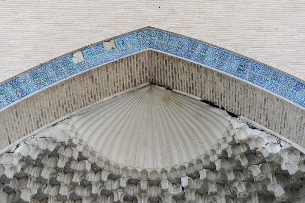 The ceiling in the form of a dome in a traditional ancient Asian mosaic