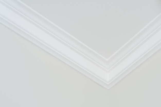 Ceiling moldings in the interior, detail of corner