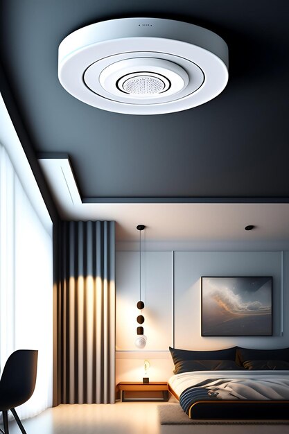 Photo ceiling mounted smoke alarm