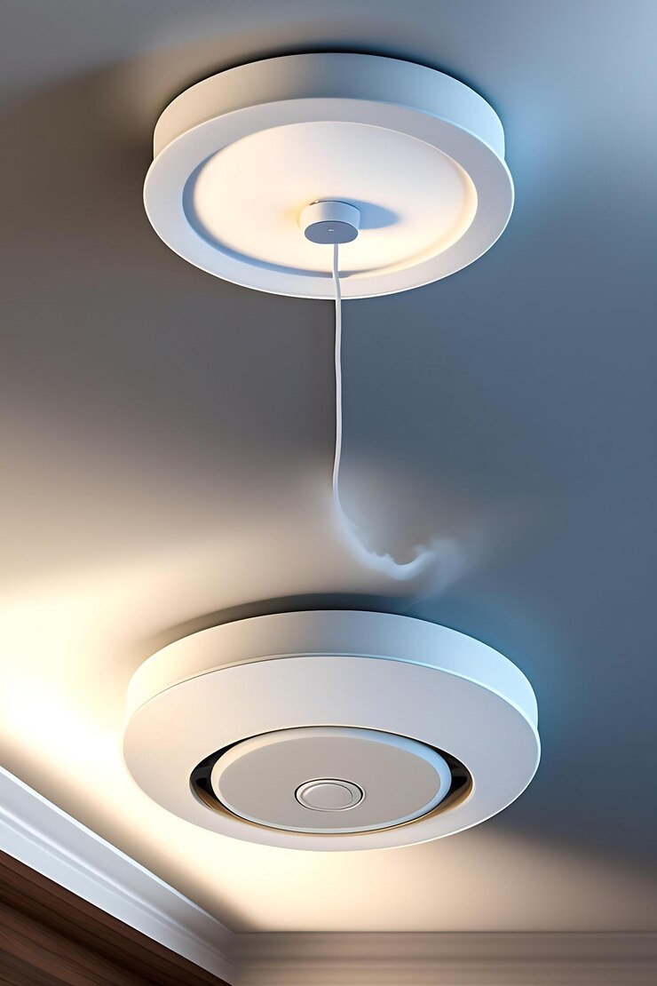 Photo ceiling mounted smoke alarm