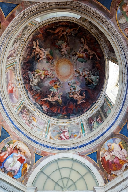 The ceiling in one of the galleries of the Vatican Museums