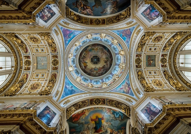 Ceiling painting of St Isaac's Cathedral Russia