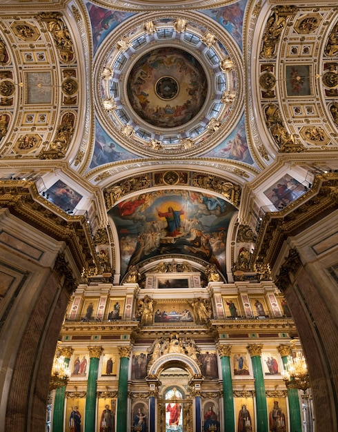 Ceiling painting of St Isaac's Cathedral Russia