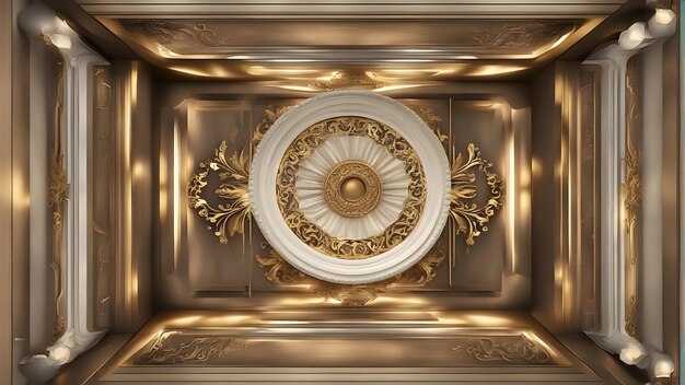 Premium AI Image | Ceiling wallpaper luxury gold