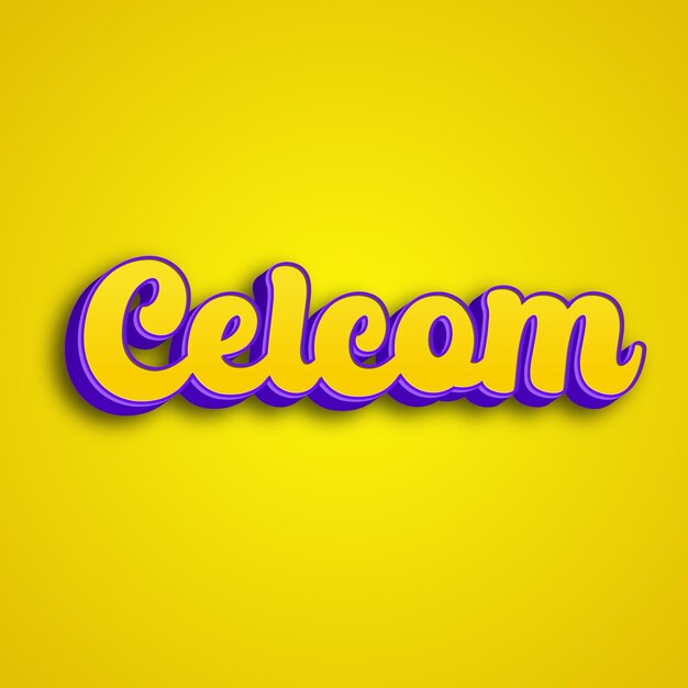 Photo celcom typography 3d design yellow pink white background photo jpg