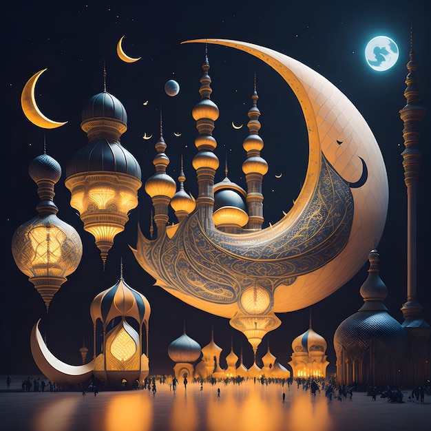 Photo celebrate 2024 ramadan in style a harmonious blend of modern and traditional elements