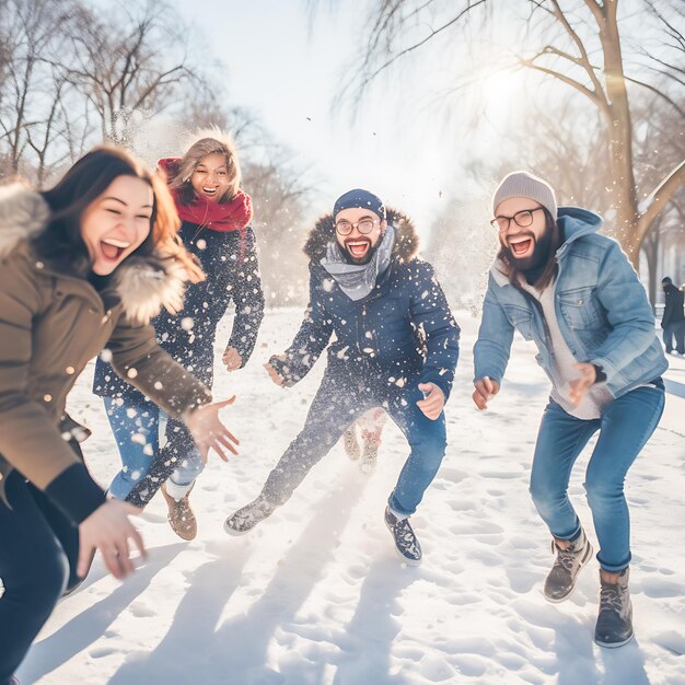 冬のワンダーランドでクリスマスの祭りの装飾と休日の楽しさを祝い 新年おめでとうございます