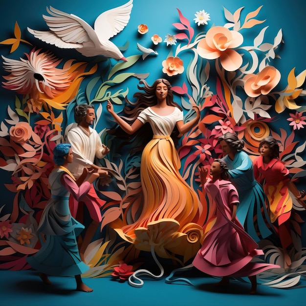 Celebrate cultural diversity with vibrant 3D paper sculptures