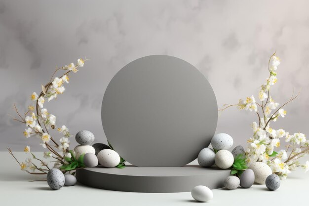 Celebrate easter joy a delightful mockup with copy space frame capturing essence of springtime festivities and renewal of hope in stylish and festive design for cards displays creative projects