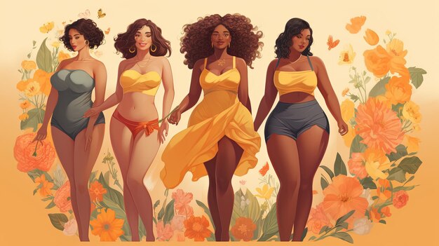 Celebrate Every Body Empowering Body Positivity Illustrations and Photos