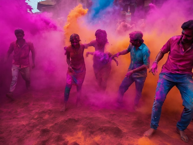 デリーでホリを祝う インド ホリは春の祭りです