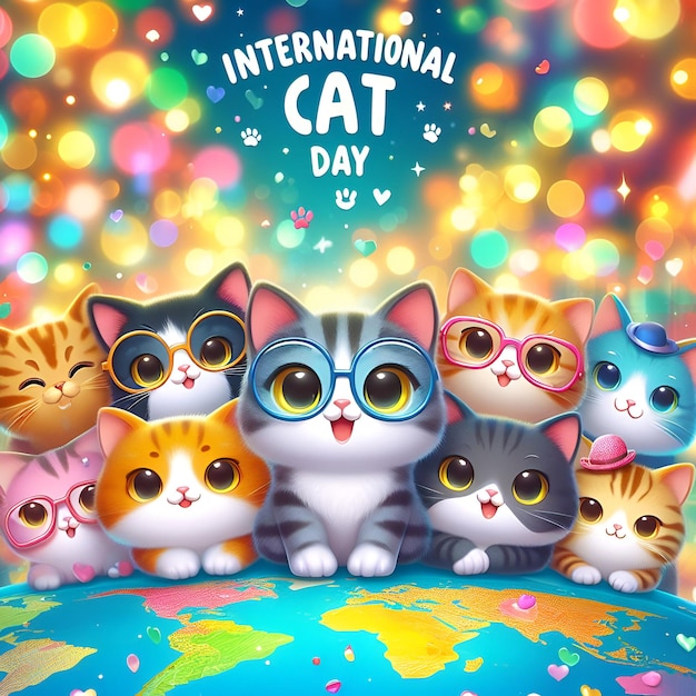 Photo celebrate international cat day honoring our feline friends worldwide