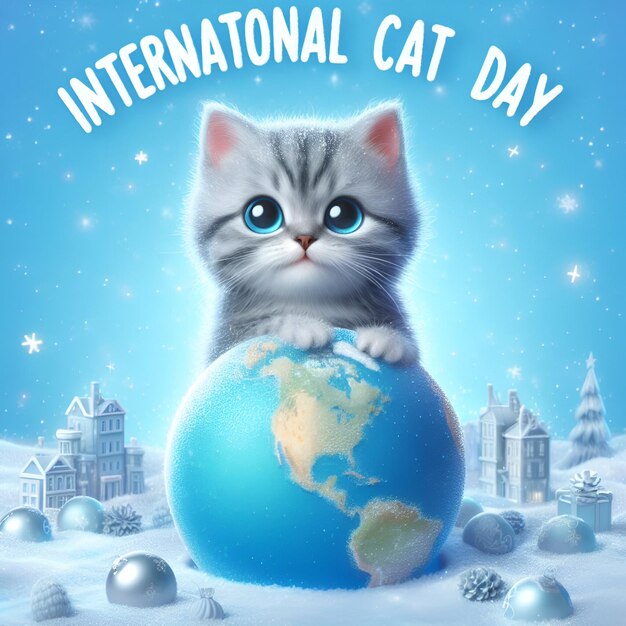 Foto celebriamo la giornata internazionale del gatto in onore dei nostri amici felini in tutto il mondo