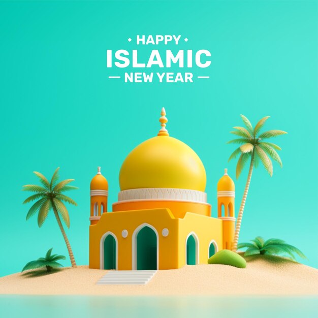 Celebrate islamic new year post design