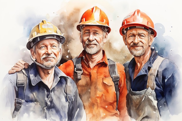 Celebrate labor day watercolor illustration