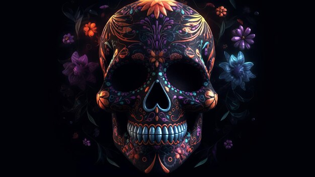 Celebrate Life and Death with a Colorful Day of the Dead Skull Design