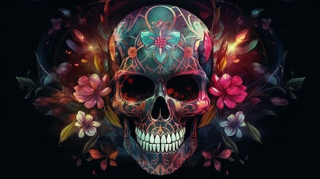 Celebrate Life and Death with a Colorful Day of the Dead Skull Design