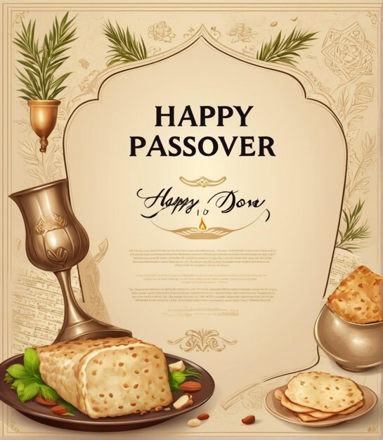 Photo celebrate passover with our elegant vertical poster template for jewish joy