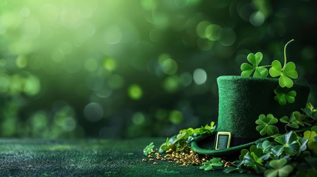 Photo celebrate st patrick39s day with a festive green hat and clover