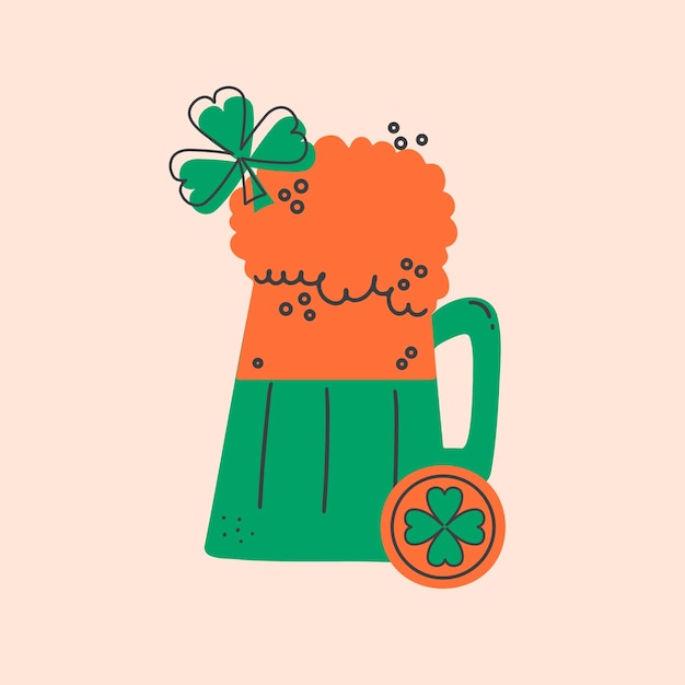 Celebrate St Patricks Day with a frothy mug of beer decorated