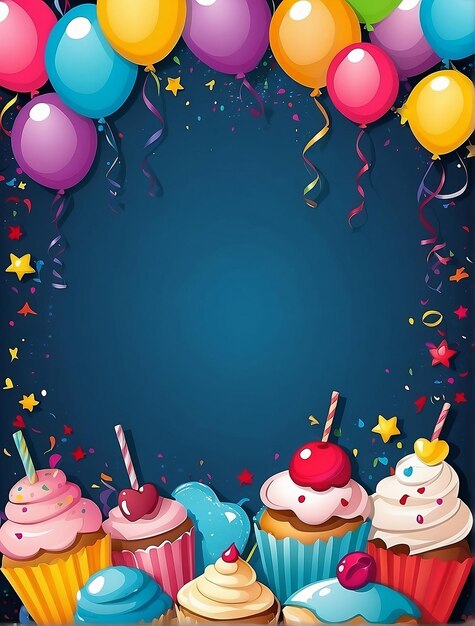 스타일 로 축하 하는 생일 파티 수직 카드 디자인