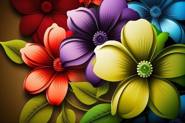 Celebrate the vibrant festival of Holi with joy and happiness colored flowers Generative Ai