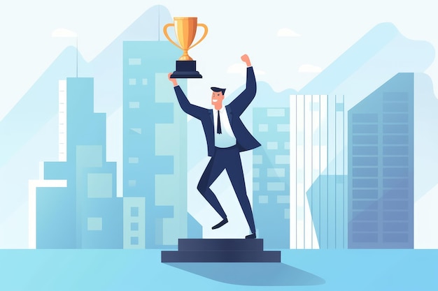 Celebrate work achievement success or victory winning AI generated