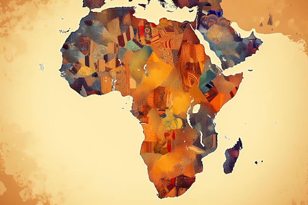 写真 celebrate world africa day with an illustration featuring the iconic map of africa